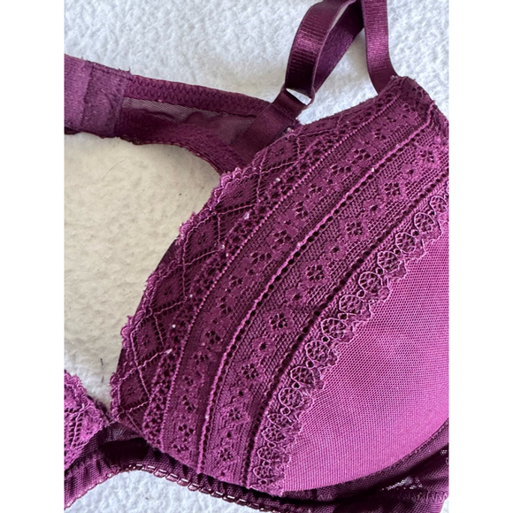 Women's H&M padded lace mesh Bra Size 36A Purple - Picture 2 of 7